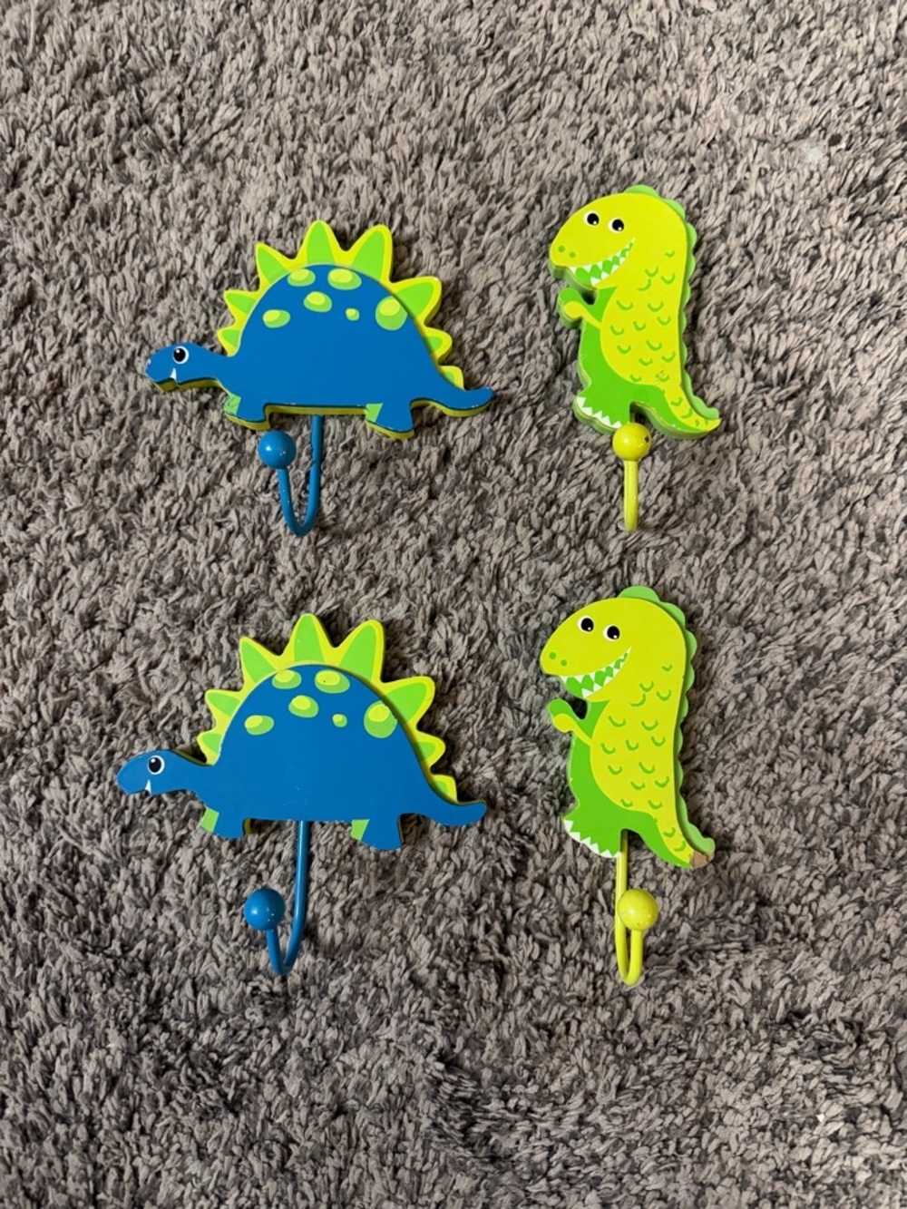 Dinosaur Wall Hooks - Set of 4
